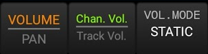 Boutons de mixage volume/panoramique